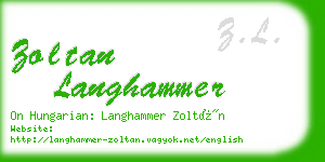 zoltan langhammer business card